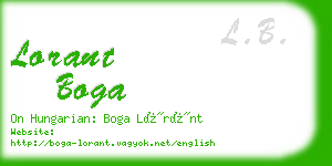 lorant boga business card